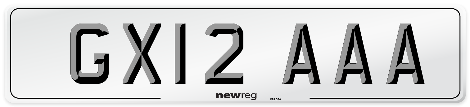 GX12 AAA Number Plate from New Reg